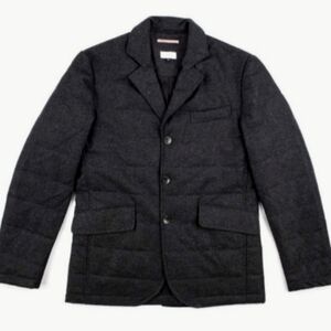 Apolis Global Citizen Huckberry Wool Quilted Blazer Jacket Charcoal XL